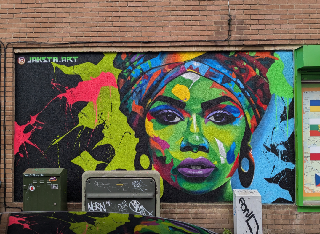 Caribbean street art mural by Jaksta Art